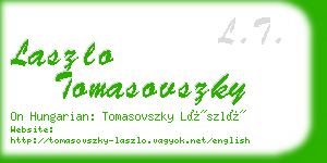 laszlo tomasovszky business card